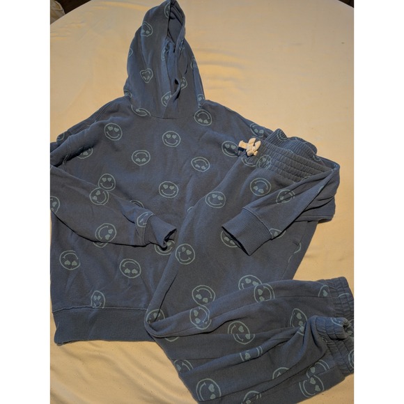 wonder nation Other - Wonder Nation Kids Blue Heart Eye Smiley Face Hoodie and Jogger Set Size L 10-12